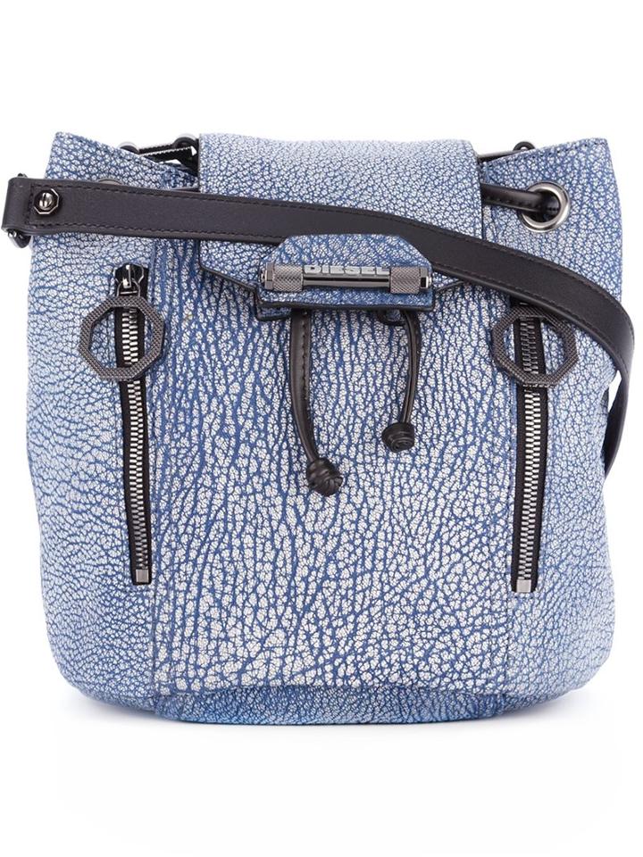 Diesel Textured Bucket Shoulder Bag, Women's, Blue