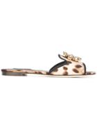 Dolce & Gabbana Embellished Flat Sandals - Neutrals