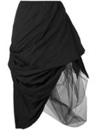 Nostra Santissima - Asymmetric Layered Skirt - Women - Cotton/tencel - 44, Black, Cotton/tencel