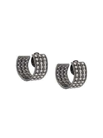 Silvia Gnecchi Rhinestone Earrings - Black