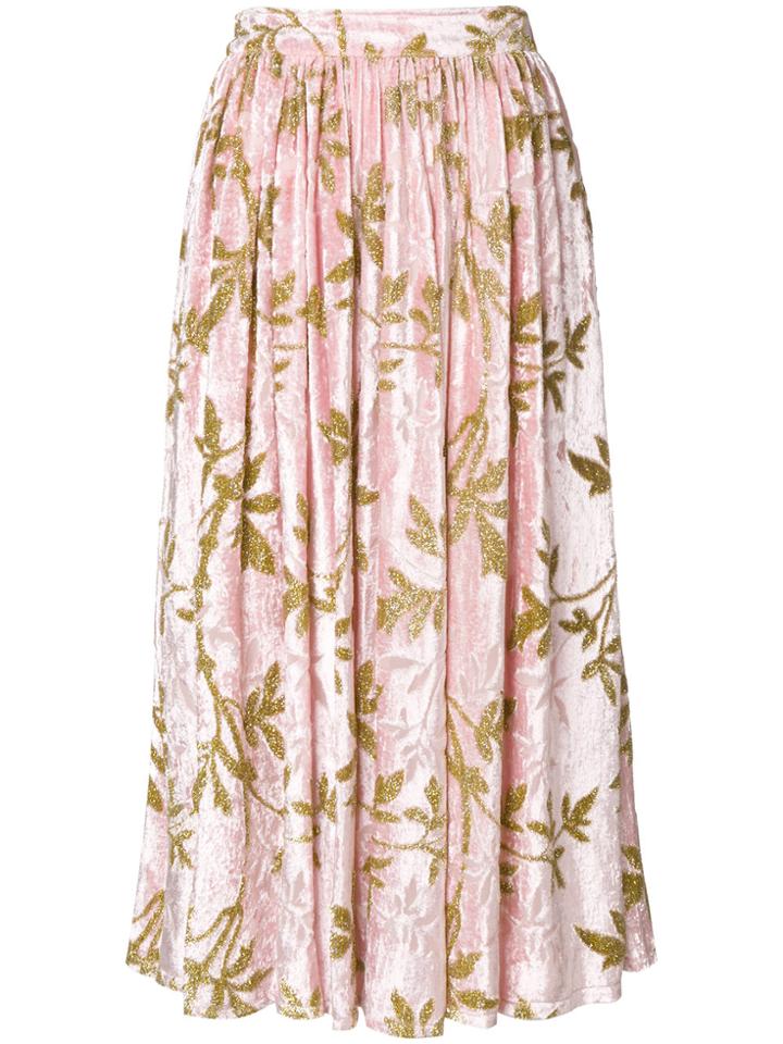 Au Jour Le Jour Patterned Midi Skirt - Pink & Purple