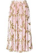 Au Jour Le Jour Patterned Midi Skirt - Pink & Purple