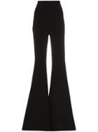 Balmain High-waisted Flare Silk Crepe Trousers - Black