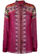Etro - Patterned Blouse - Women - Silk/cotton - 44, Women's, Pink/purple, Silk/cotton