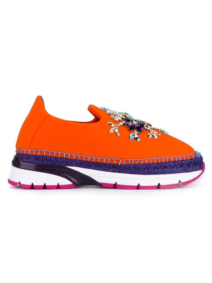 Dolce & Gabbana Embellished Slip-on Espadrilles Sneakers