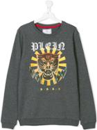 Philipp Plein Junior Tiger Print Sweatshirt - Grey