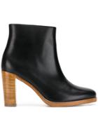 A.p.c. Stacked Heel Ankle Boots - Black