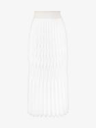 Barbara Casasola Pleated Soleil Skirt, Women's, Size: 40, White, Polyester