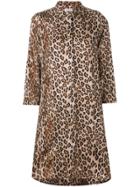 Alberto Biani Leopard-print Satin Shirt Dress - Neutrals