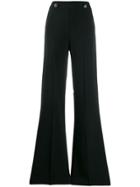 Pinko Flare Button Detail Trousers - Black