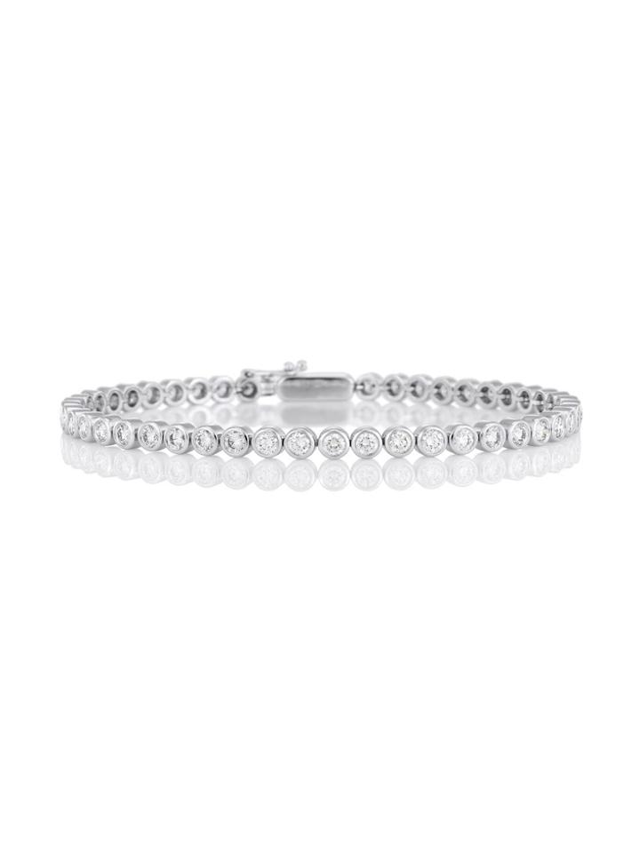 De Beers 18kt White Gold Diamond Line Bezel-set Bracelet - Metallic
