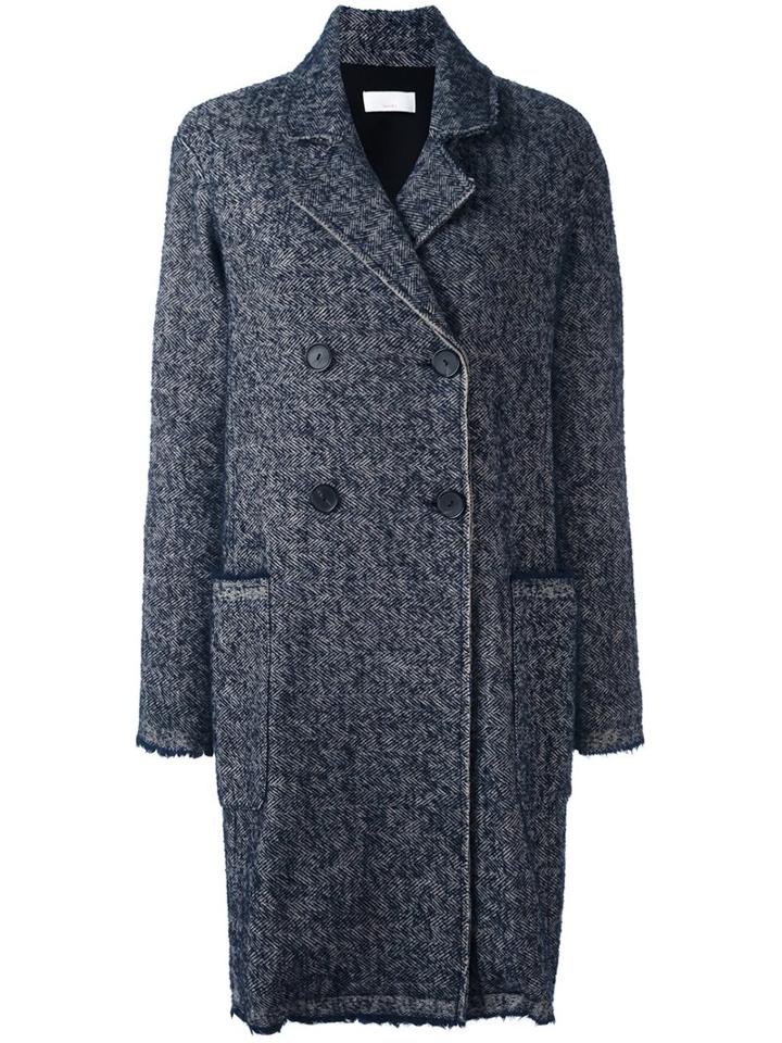 P.a.r.o.s.h. Double-breasted Mid Coat, Women's, Size: Medium, Blue, Polyamide/mohair/wool/alpaca