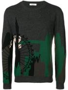 Valentino Skyline Printed Jumper - Green