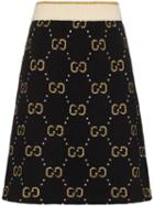 Gucci Gg Logo Knitted Skirt - 1182 Black
