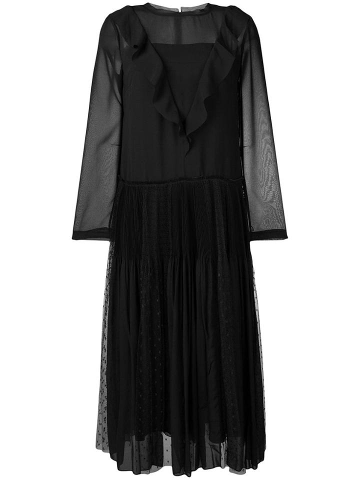 Red Valentino Frill Front Dress - Black