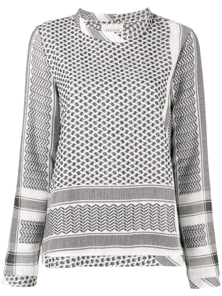 Cecilie Copenhagen - Keffiyeh Print Cotton Top - Women - Cotton - Xs, Black, Cotton