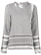 Cecilie Copenhagen - Keffiyeh Print Cotton Top - Women - Cotton - Xs, Black, Cotton