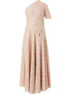 Stella Mccartney One Shoulder Lace Dress, Women's, Size: 40, Pink/purple, Silk