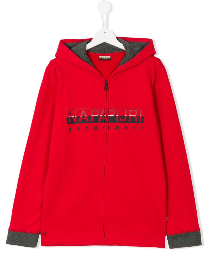 Napapjiri Kids Zipped Hoodie - Red