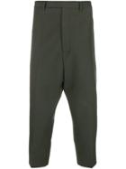 Rick Owens Cropped Drop-crotch Trousers - Green