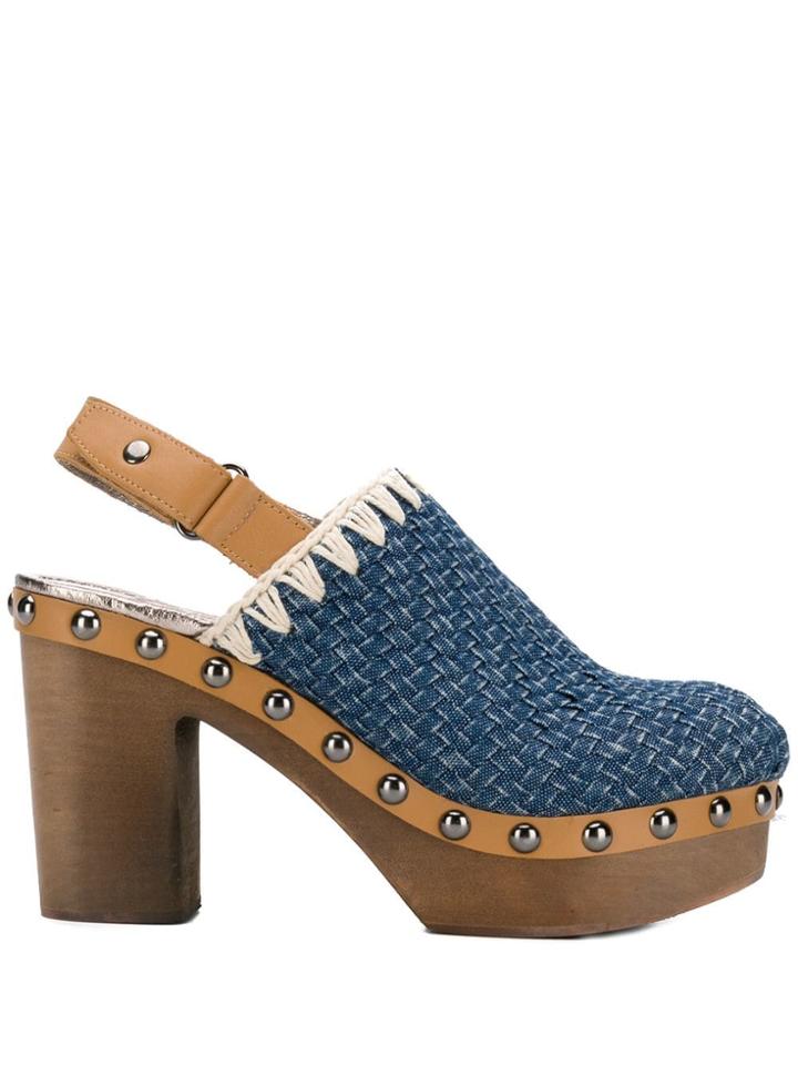 Mou Studded Mules - Blue