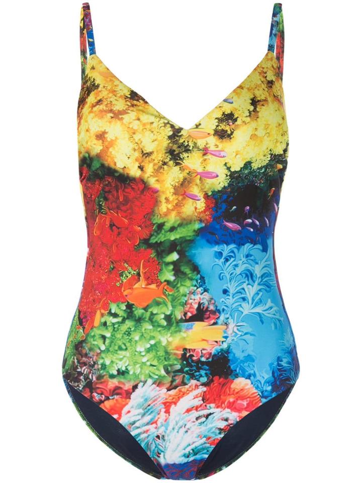 Mary Katrantzou Deep Sea Print Swimsuit - Blue