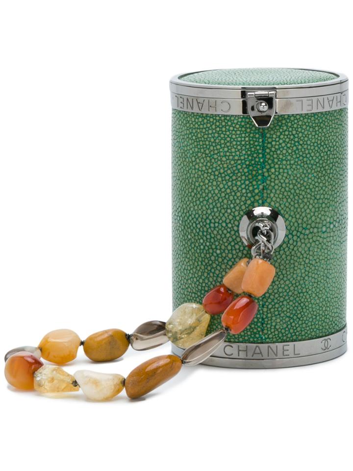 Chanel Vintage Barrel Clutch - Green