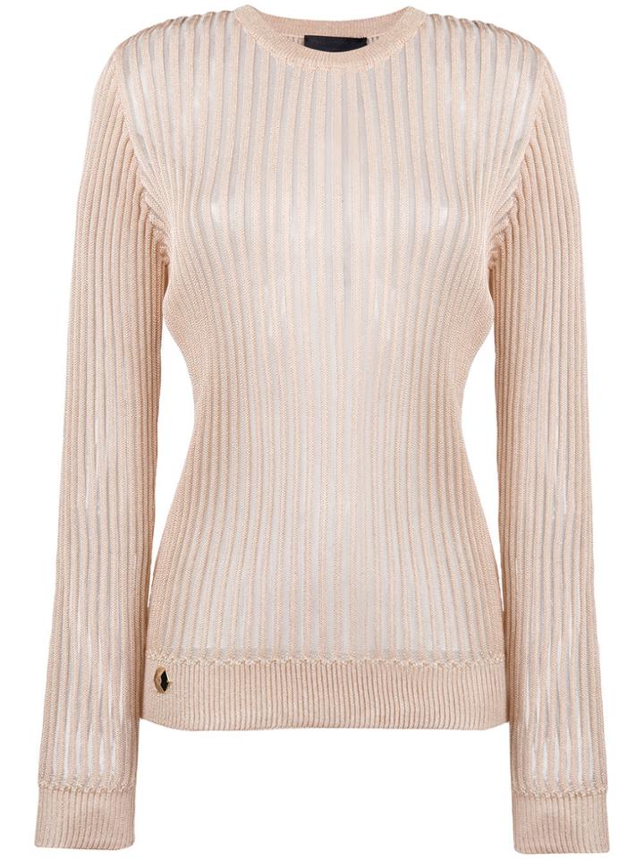 Philipp Plein Sheer Stripe Sweatshirt - Nude & Neutrals
