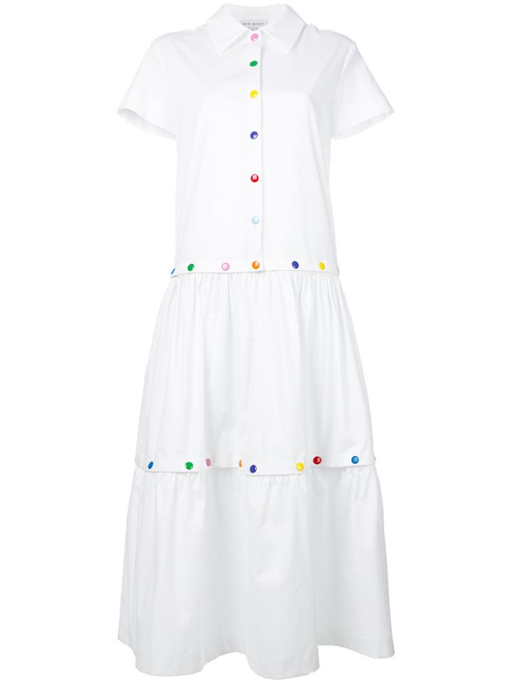 Mira Mikati Contrast Button Shirt Dress - White