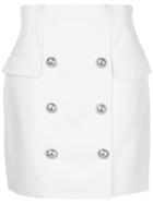 Balmain Button-embellished Skirt - White