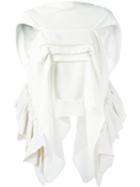 Maticevski Draped Blouse, Size: 6, White, Polyester/nylon/cotton