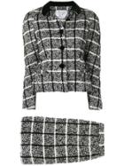 Moschino Vintage 1990's Checked Skirt Suit - Black