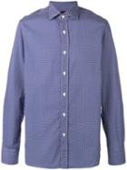 Mp Massimo Piombo - Polka Dot Print Shirt - Men - Cotton - 41, Blue, Cotton
