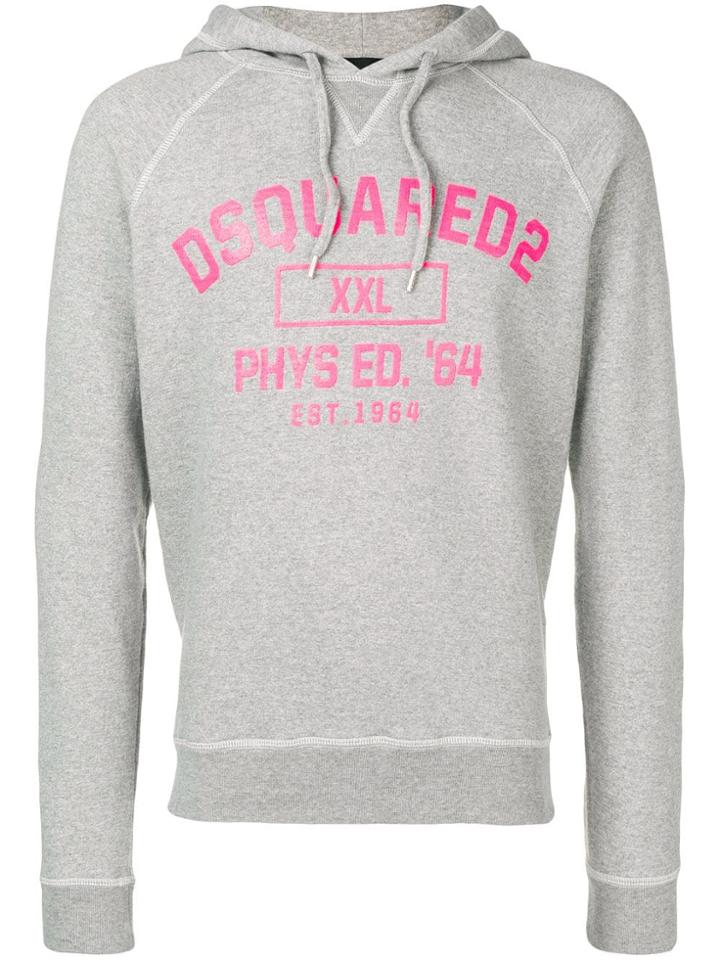 Dsquared2 Xxl Phys Ed '64 Printed Hoodie - Grey