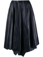 Marni Asymmetric Leather Midi Skirt - Blue