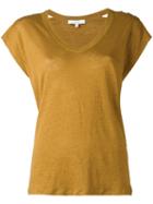 Iro V Neck Top, Women's, Size: Medium, Yellow/orange, Linen/flax