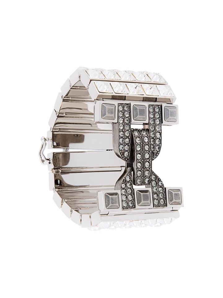 Lanvin Embellished Bracelet, Women's, Metallic, Glass/brass