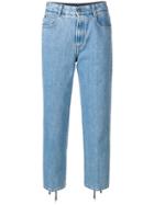Stella Mccartney Lace-up Ankle Cropped Jeans - Blue