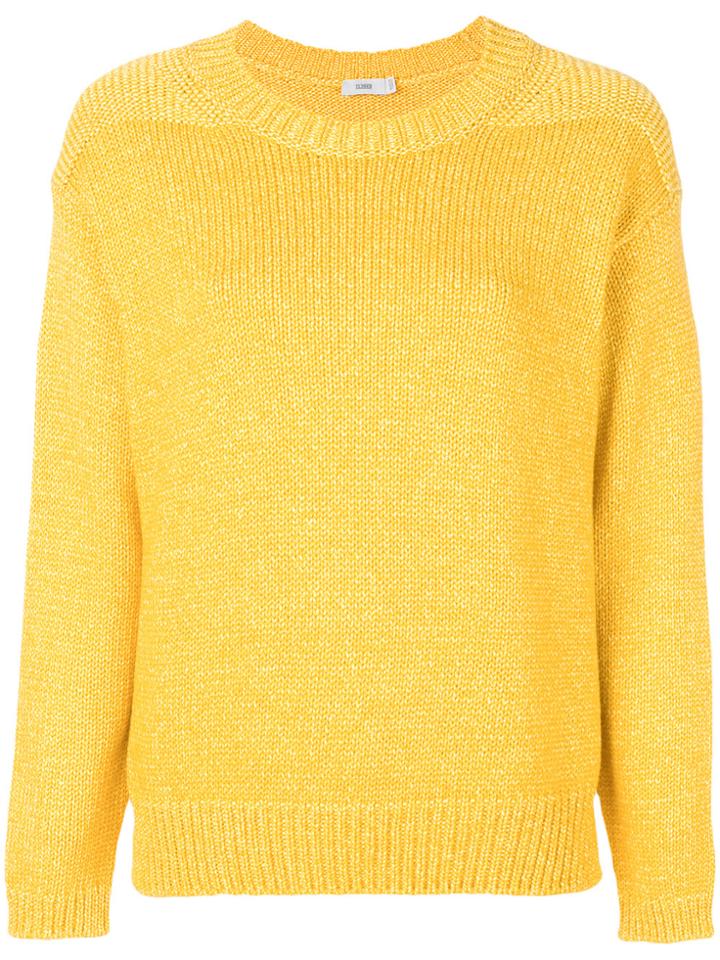 Closed Crew Neck Jumper - Yellow & Orange