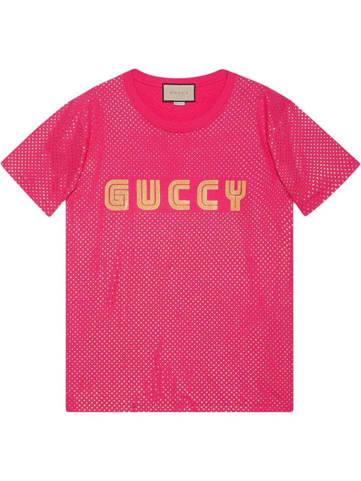 Gucci Guccy Print T-shirt - Pink