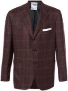 Kiton - Plaid Blazer - Men - Silk/linen/flax/cupro/cashmere - 52, Red, Silk/linen/flax/cupro/cashmere