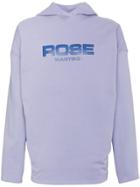 Martine Rose Purple Logo Hoodie With Dipped Hem - Pink & Purple