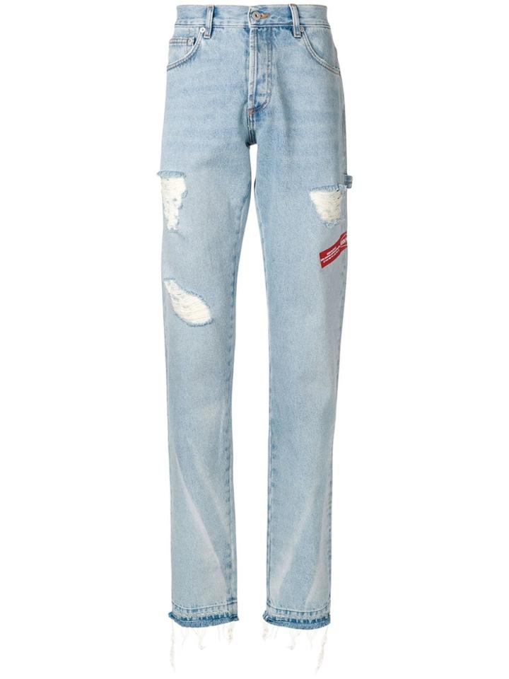 Heron Preston Distressed Detail Jeans - Blue