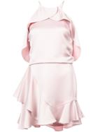 Halston Heritage Short Off-shoulder Dress - Pink & Purple