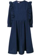Maison Kitsuné Maiko Frill-trim Dress - Blue
