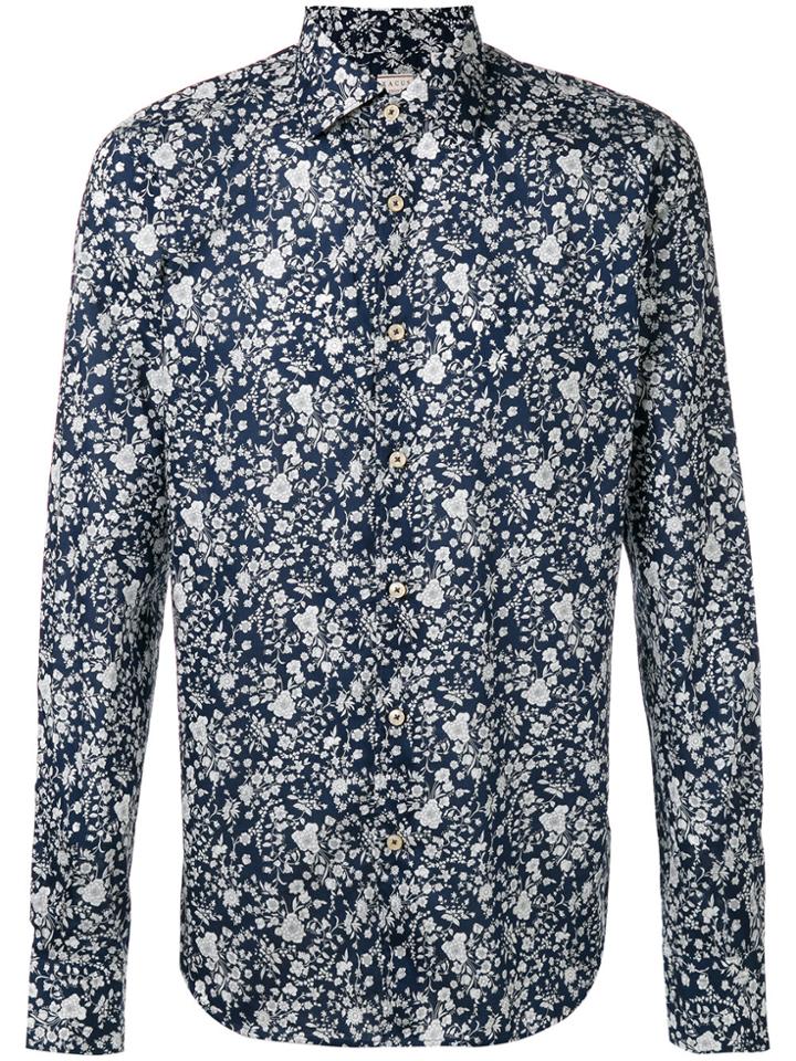 Xacus Floral Print Shirt - Blue