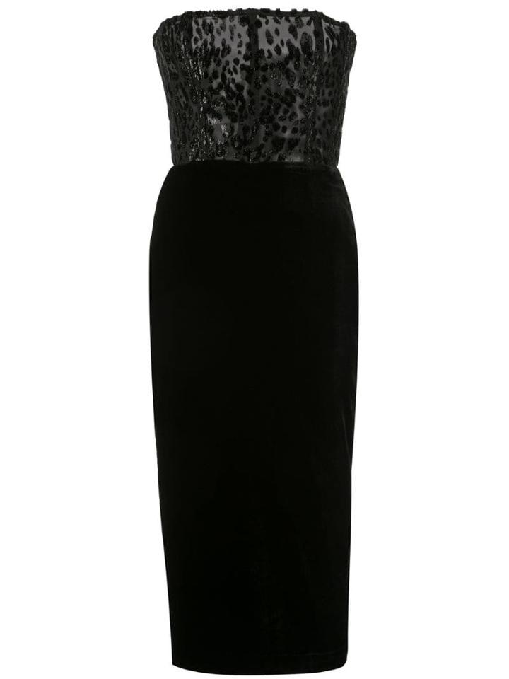 Alex Perry Strapless Huxley Midi Dress - Black