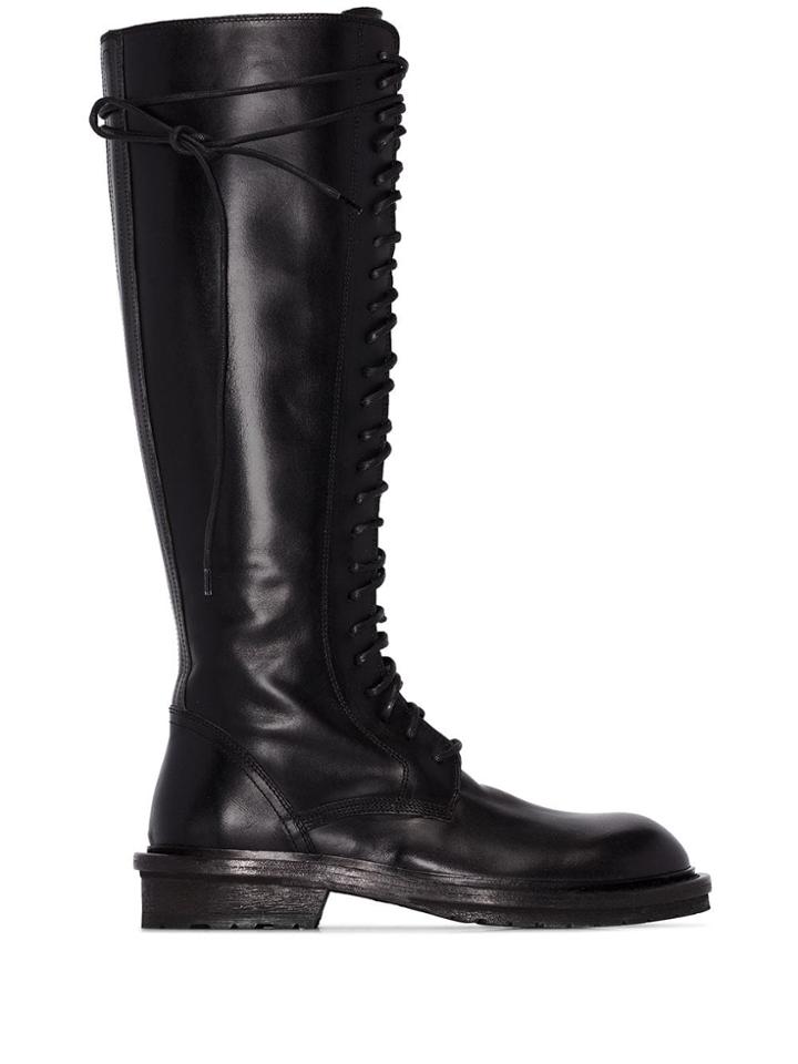 Ann Demeulemeester Lace-up Knee-high Boots - Black