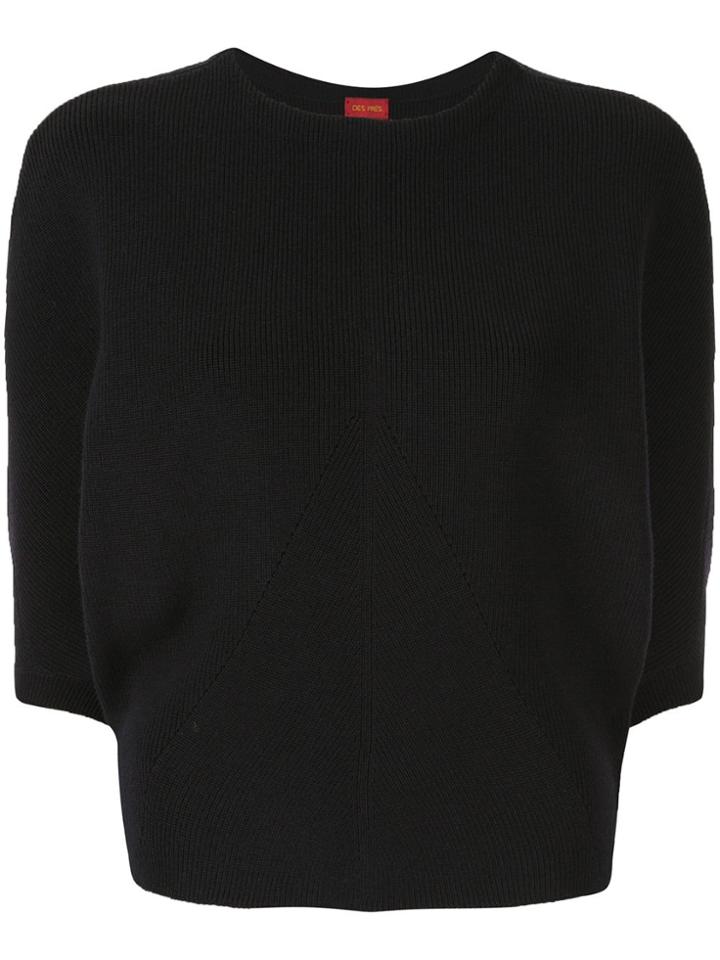 Des Prés Fine Knit Ribbed Jumper - Black