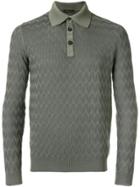 Gabriele Pasini Embroidered Long-sleeve Polo Top - Grey